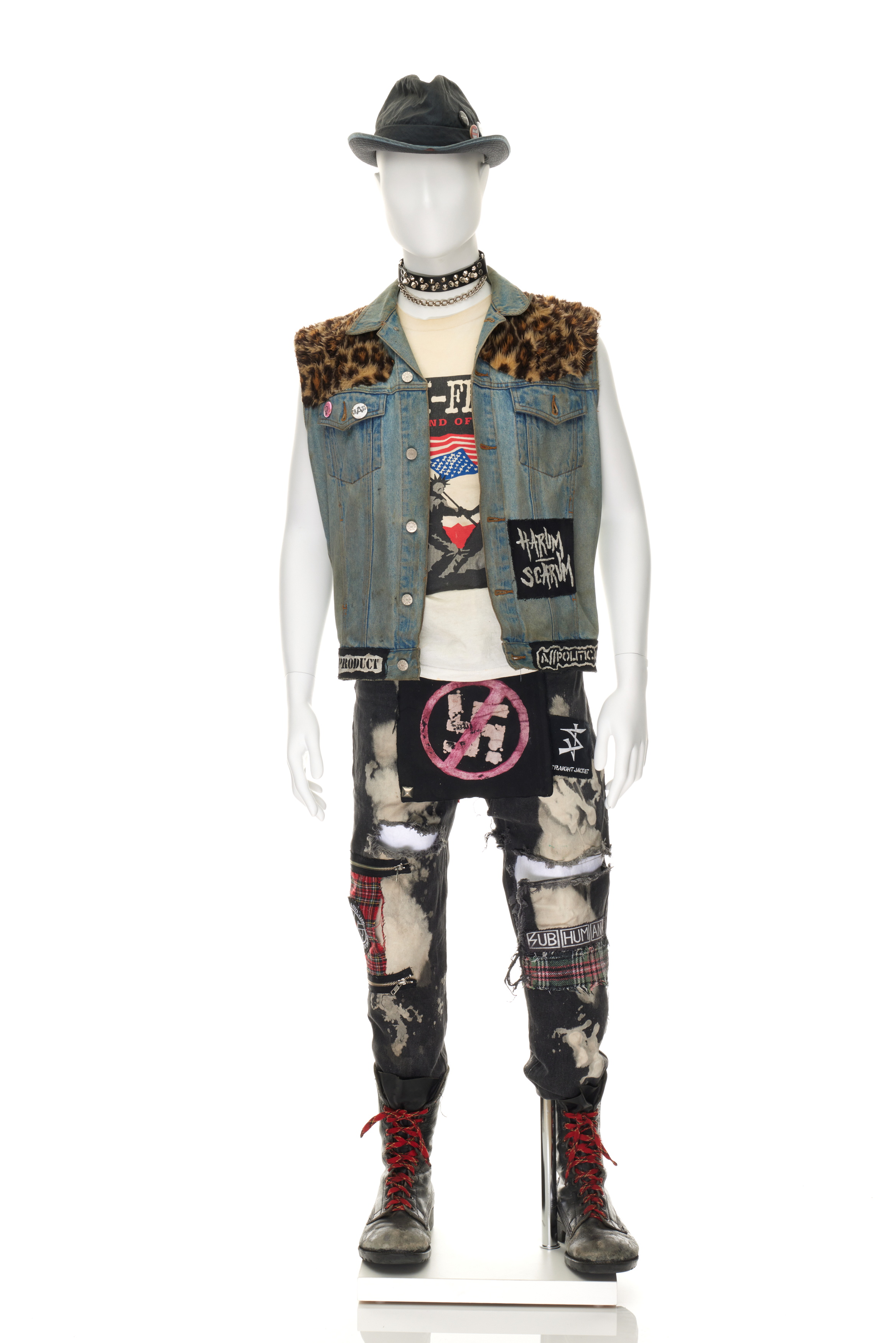 Men's punk outfit remade and worn by Lewis Nicolson.