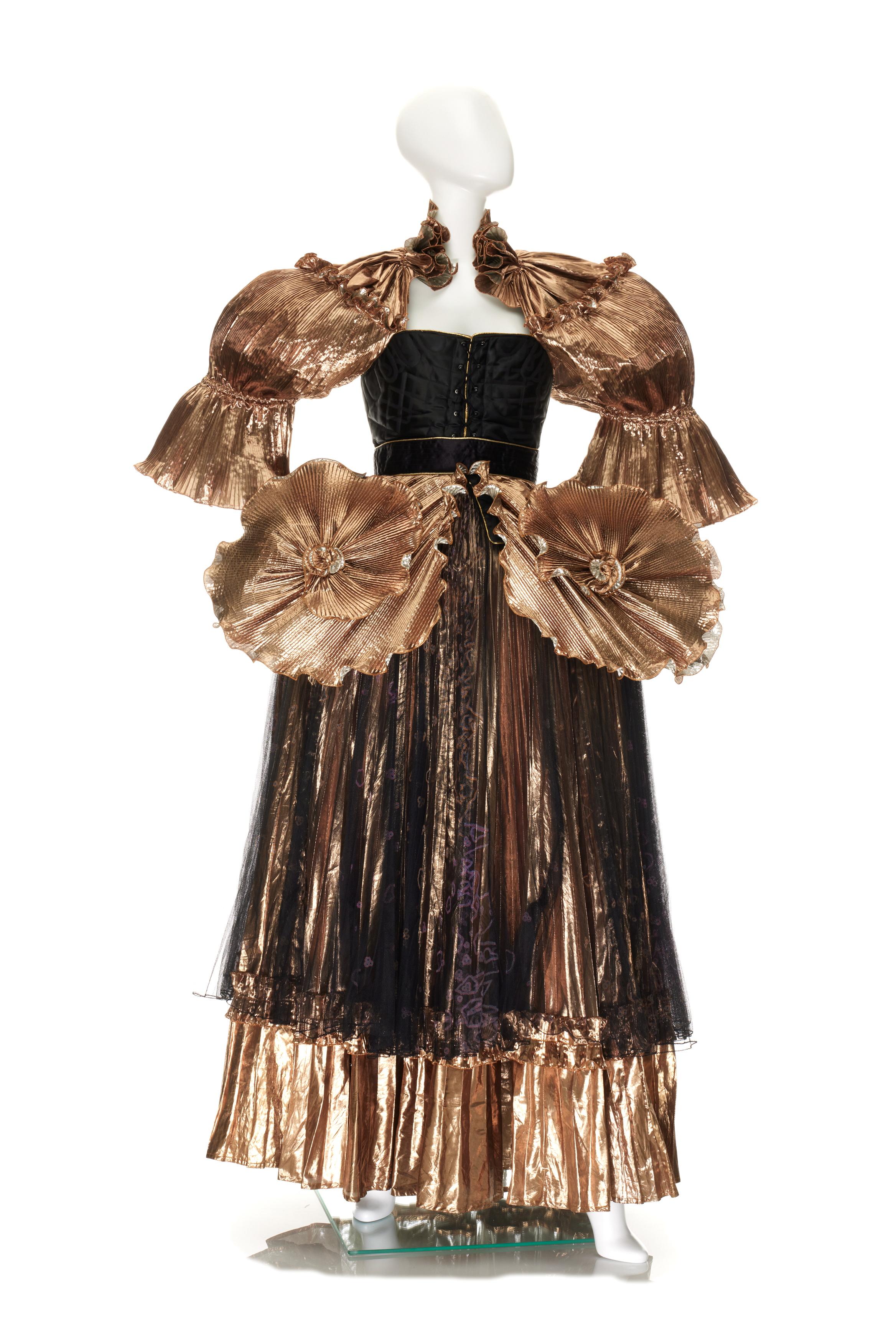 Powerhouse Collection - 'Renaissance Cloth of Gold Crinoline' evening dress designed and worn by Zandra Rhodes, 1981 Powerhouse Collection - 'Renaissance Cloth of Gold Crinoline' evening dress designed and worn by Zandra Rhodes, 1981