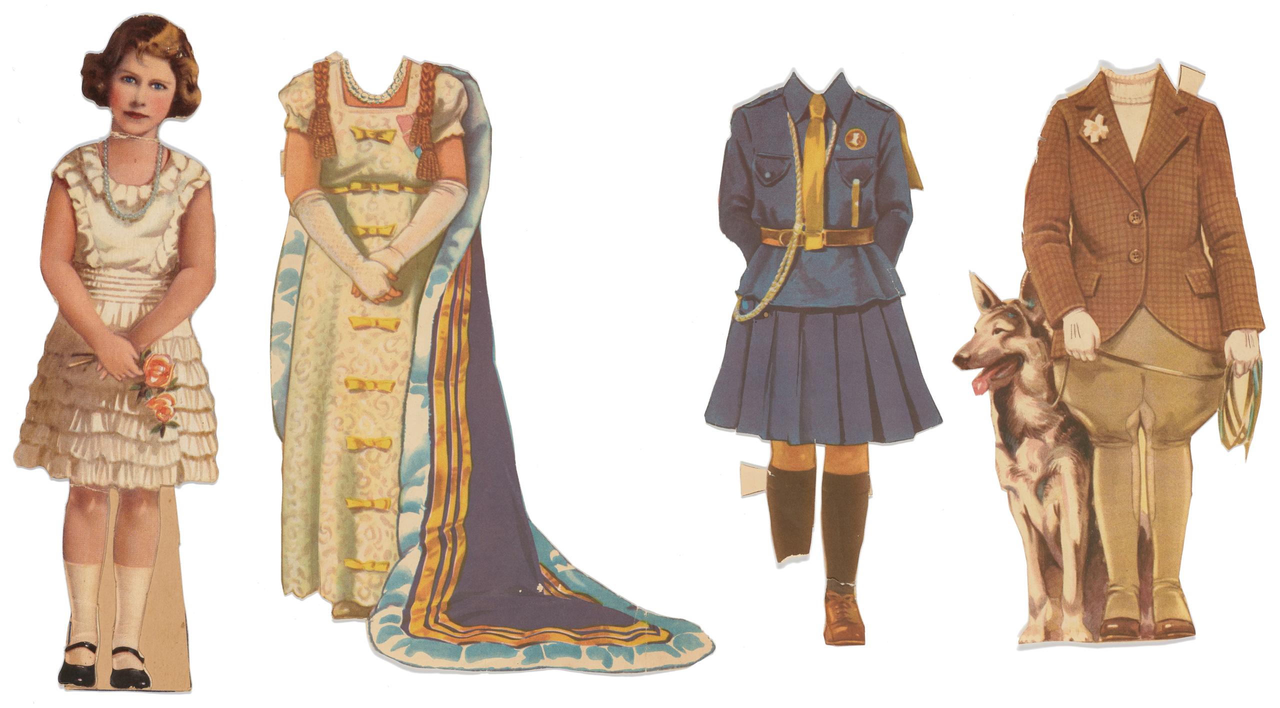 'The Princess Paper Doll Book' paper dolls featuring Queen Elizabeth and Princess Margaret