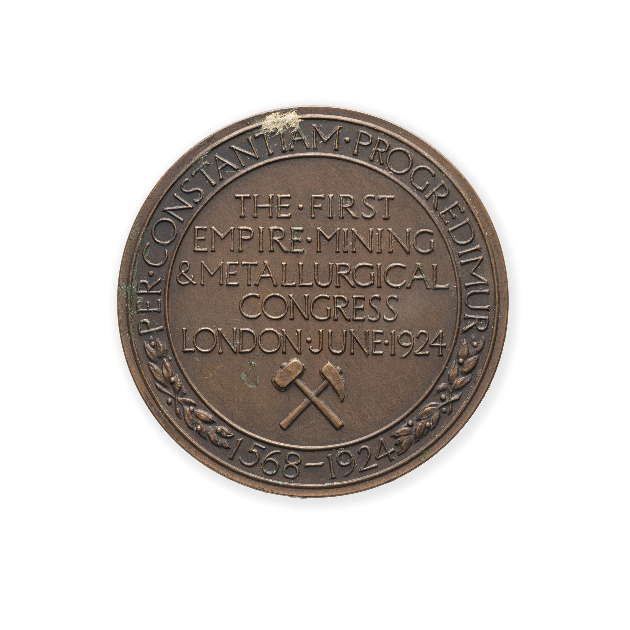 大英帝国博覧会 1924年　ロンドン　記念銅メダル Powerhouse Collection - British medal for the First Empire Mining