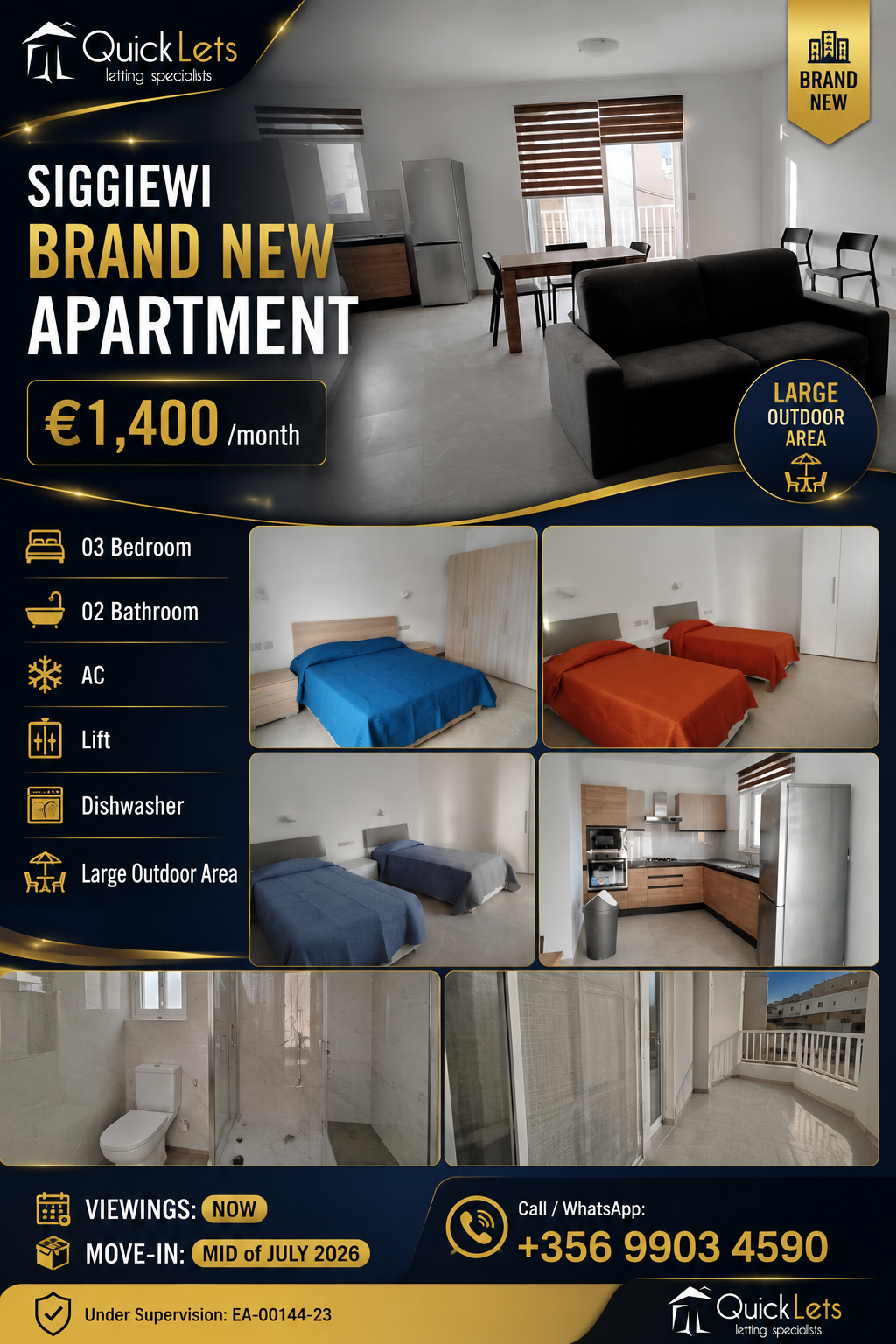 SIGGIEWI | BRAND NEW APARTMENT | €1,400/month