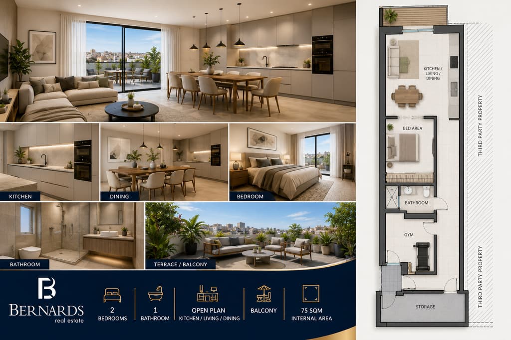 Selection of Modern 75 sqm 2-Bedroom Apartments in St Pauls Bay