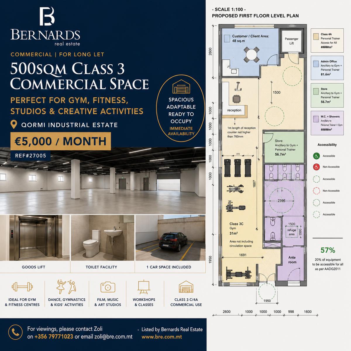 Versatile 500 sqm Commercial Premises in Qormi