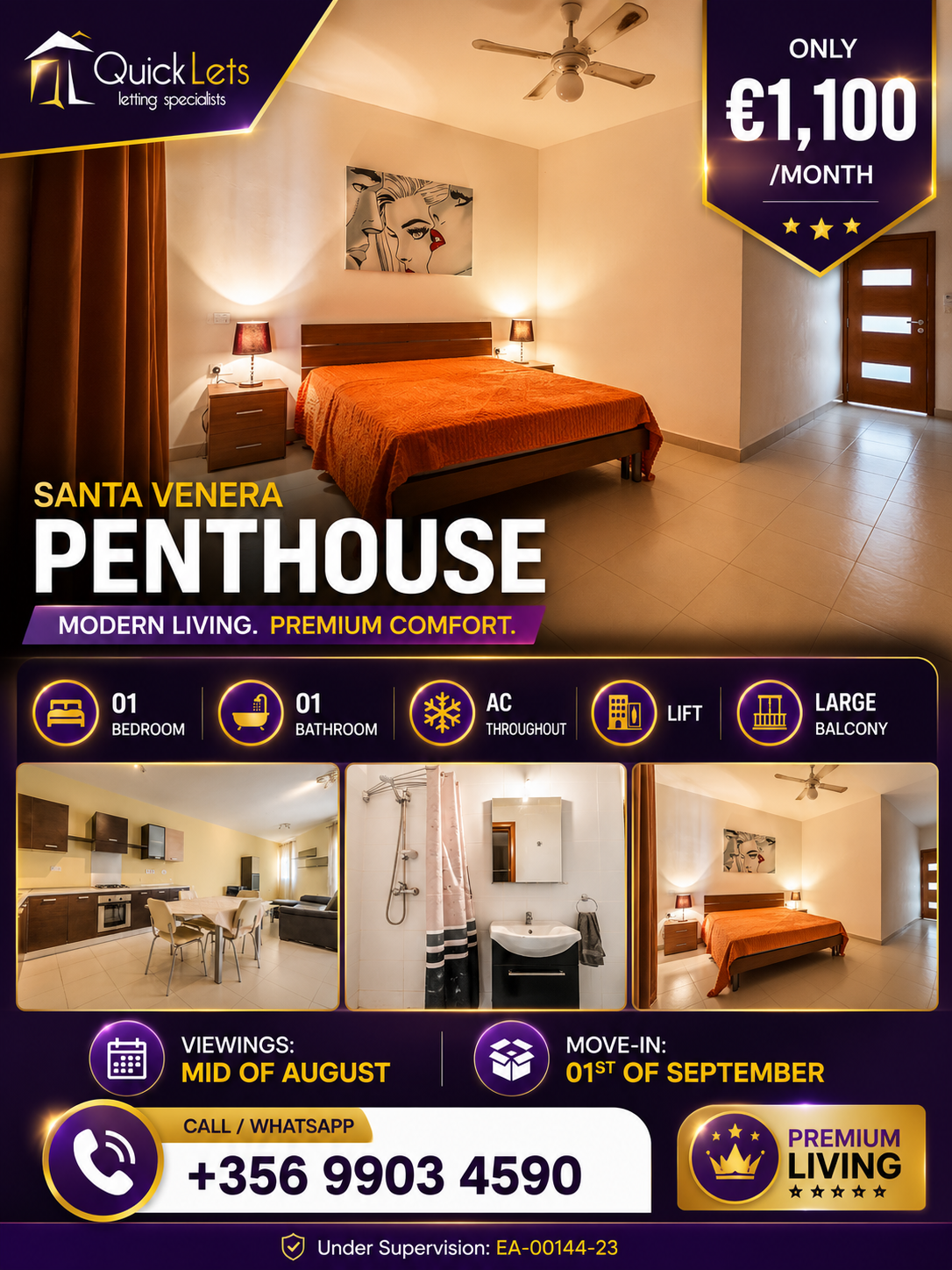 SANTA VENERA | PENTHOUSE | €1,100/month