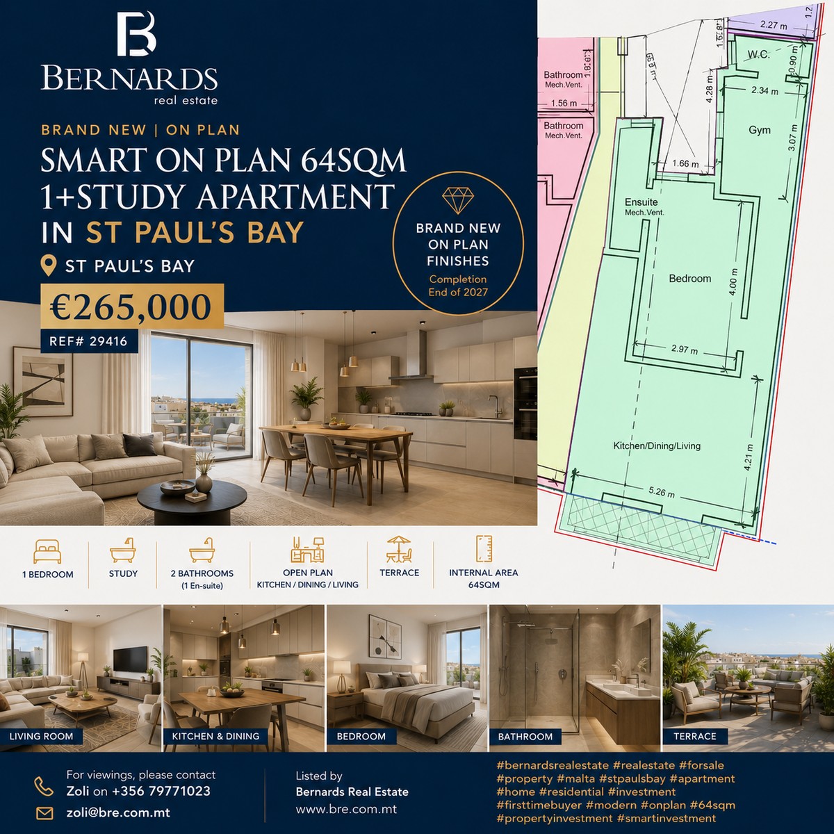 Bright 64 sqm 2-Bedroom Apartment in St Pauls Bay