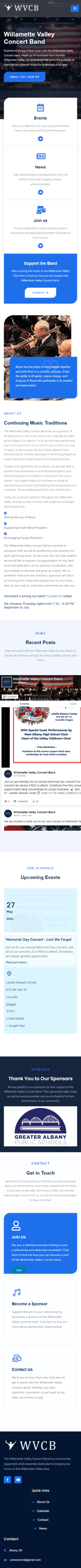 Willamette Valley Concert Band phone preview