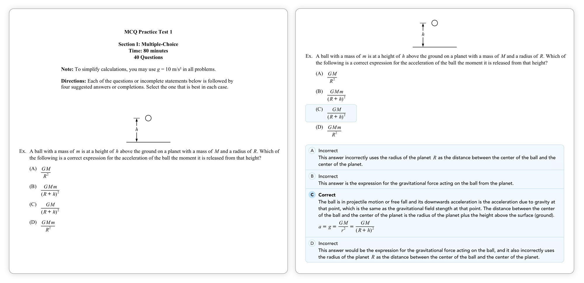 AP Physics 1 MCQ practice tests