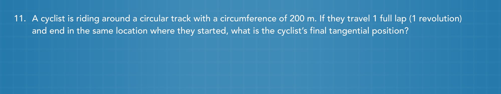 Circular motion practice problem 11