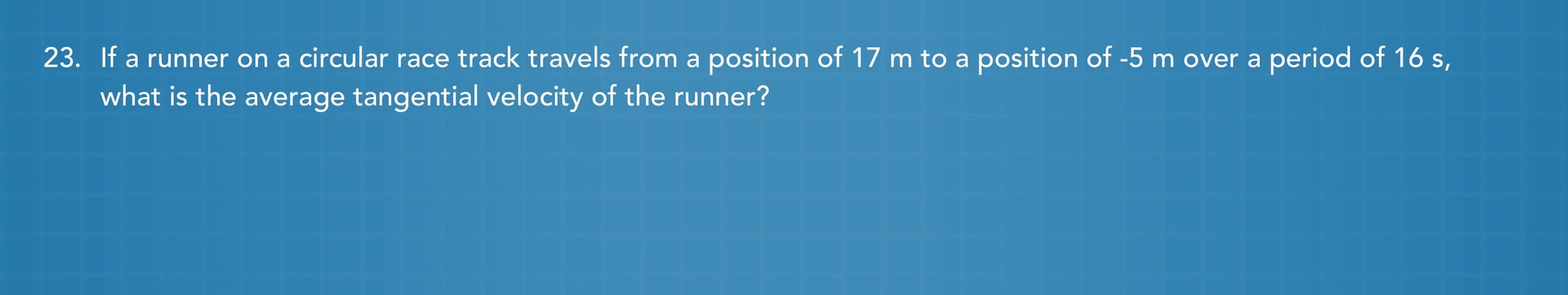 Circular motion practice problem 23
