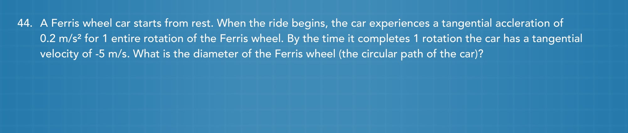 Circular motion practice problem 44