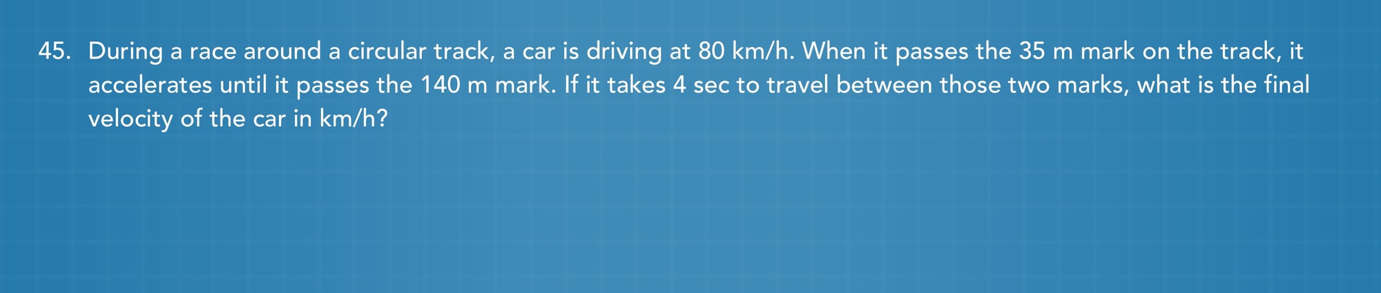 Circular motion practice problem 45