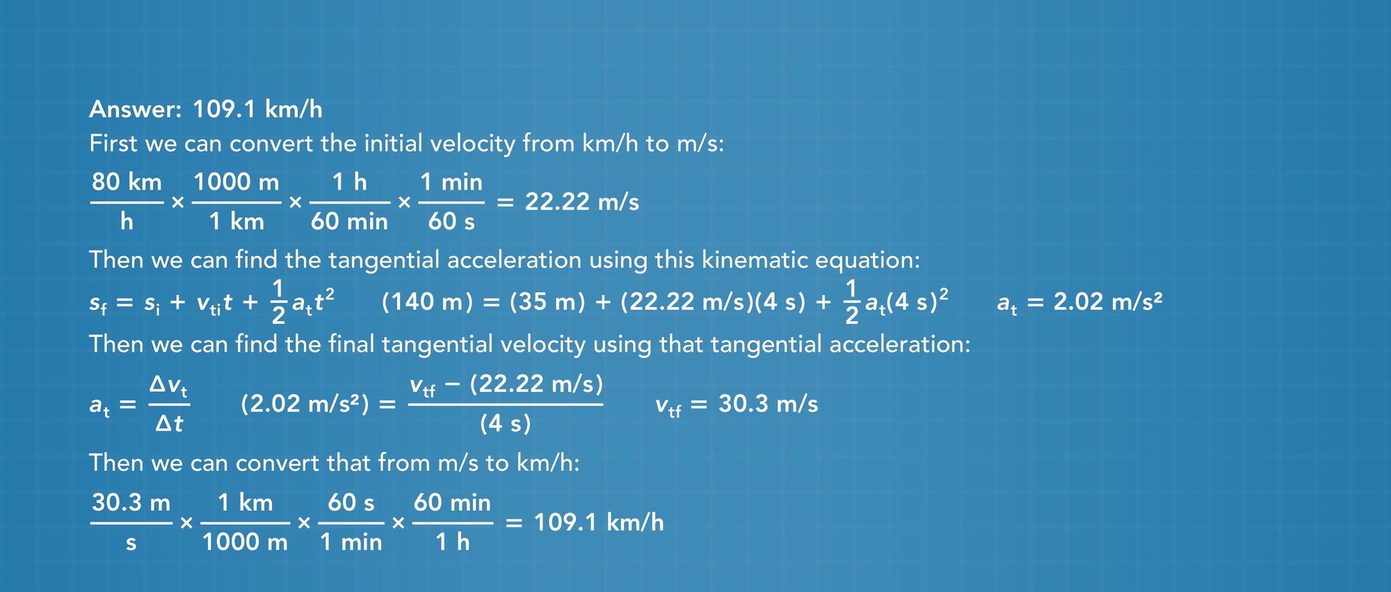 Circular motion practice problem answer 45