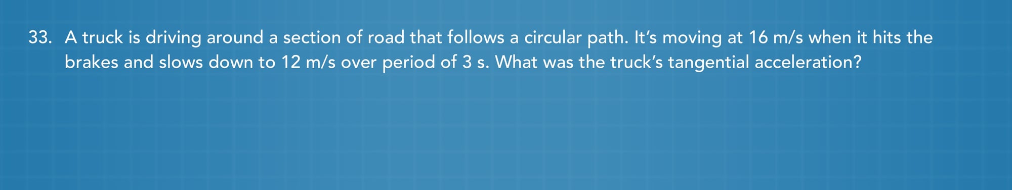 Circular motion practice problem 33