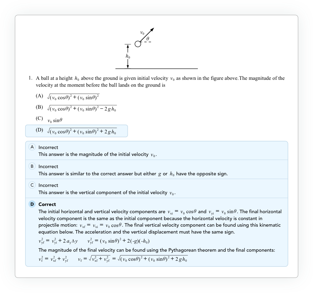 AP Physics 1 MCQs and FRQs