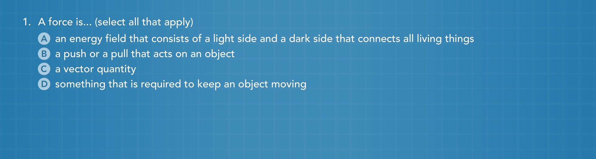Newton's 1st law of motion practice problem 1