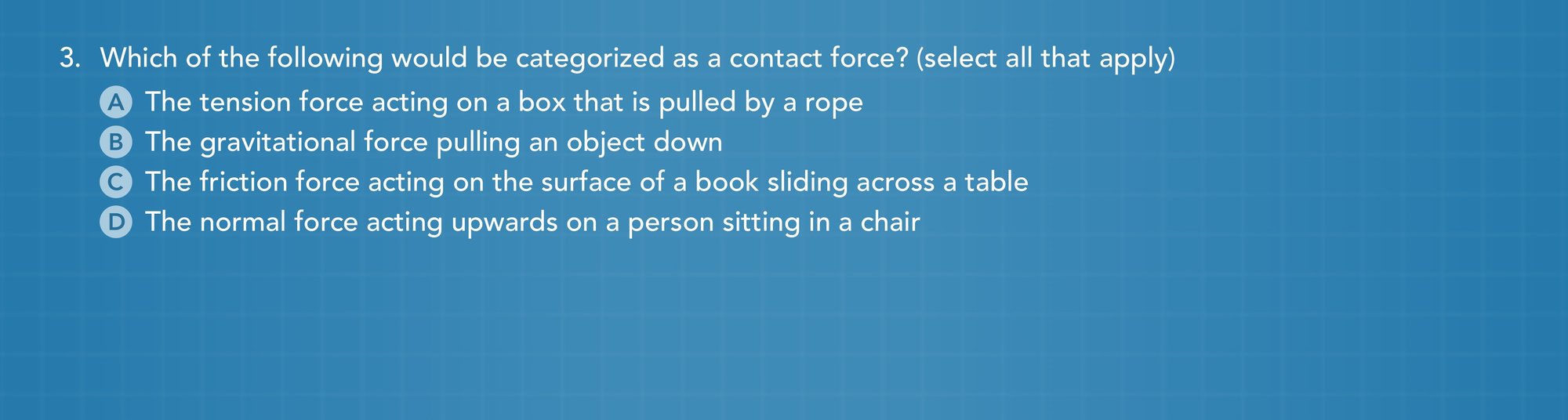Newton's 1st law of motion practice problem 3