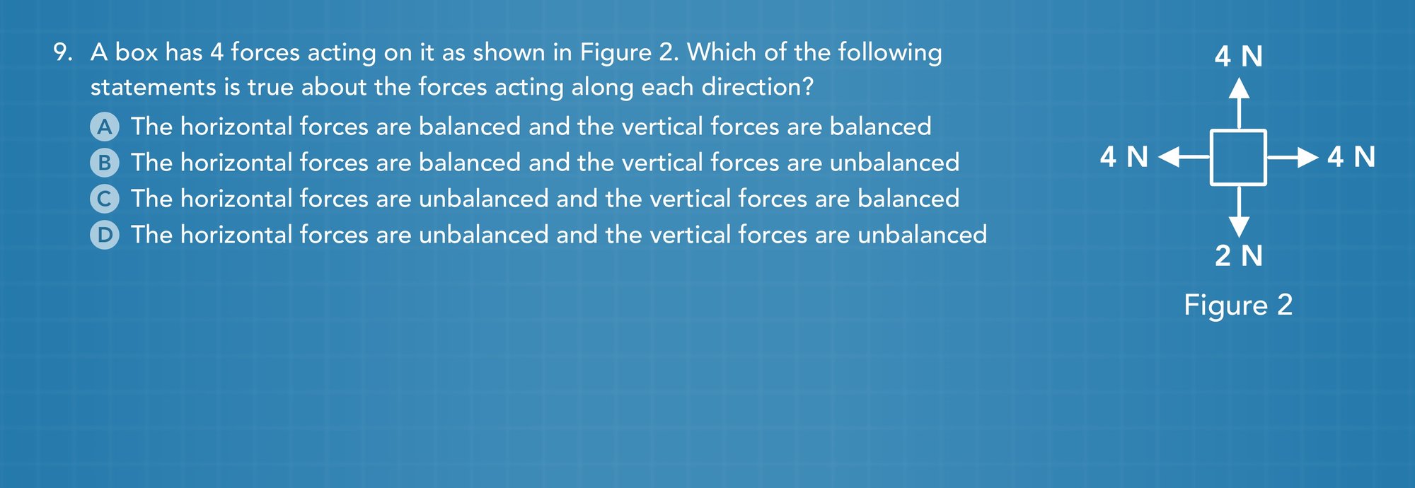 Newton's 1st law of motion practice problem 9