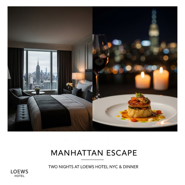 Featured raffle prize presentation for a Loews Hotel NYC two night stay and dinner