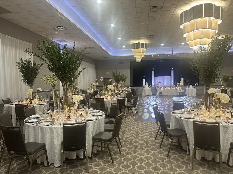 The ballroom at St. Leon Abajian Hall set for a gala evening