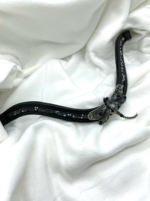 Svart pannband FULL med strass