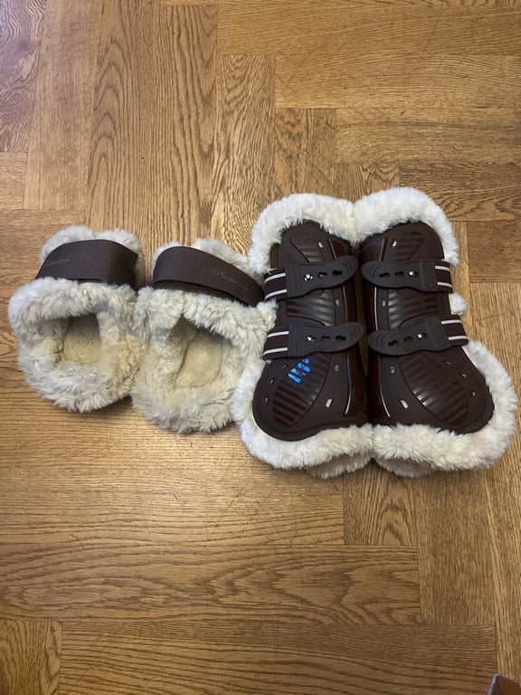 Bruna benskydd med fluff - bild 2