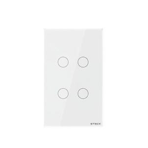 Conjunto Montado Interruptor 4x2 Touch Smart 4 Módulos Branco Steck