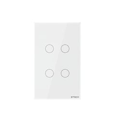 Conjunto Montado Interruptor 4x2 Touch Smart 4 Módulos Branco Steck