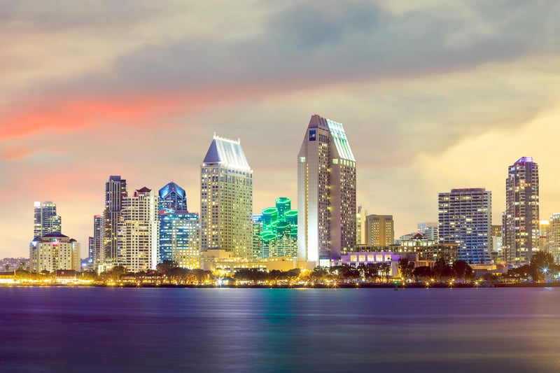 Downtown San Diego, California, across the bay from Coronado.