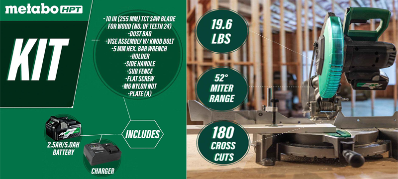 Metabo HPT Launches New 18V Cordless Miter Saw