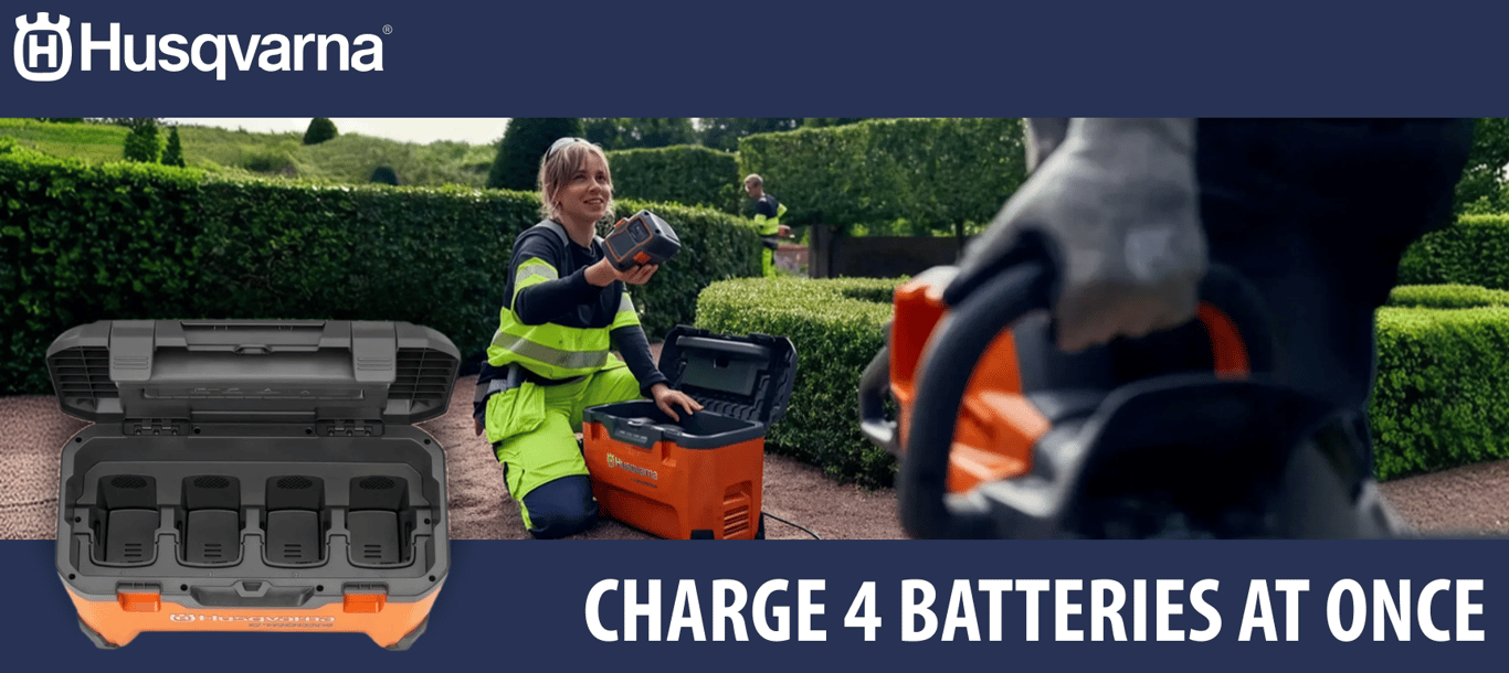 Charge Four Batteries at Once With the Husqvarna 40-C1000X4