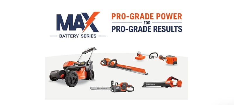 Husqvarna MAX Battery Powers Lawn Tools