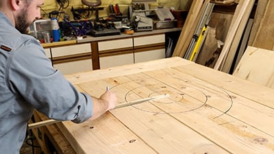 The circular targets are drawn out using a permanent marker.