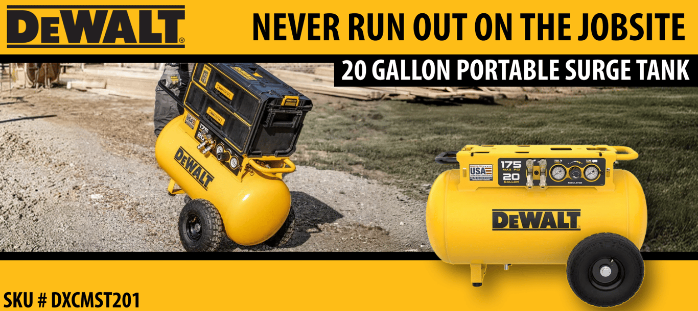 Never Run Out of Breath: The DEWALT 20 Gallon Portable Surge Tank