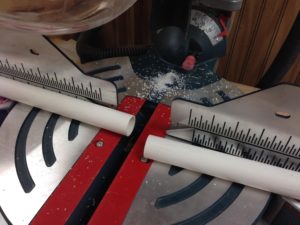 Use a Miter Saw to cut the PVC tubing for your ladder golf game.