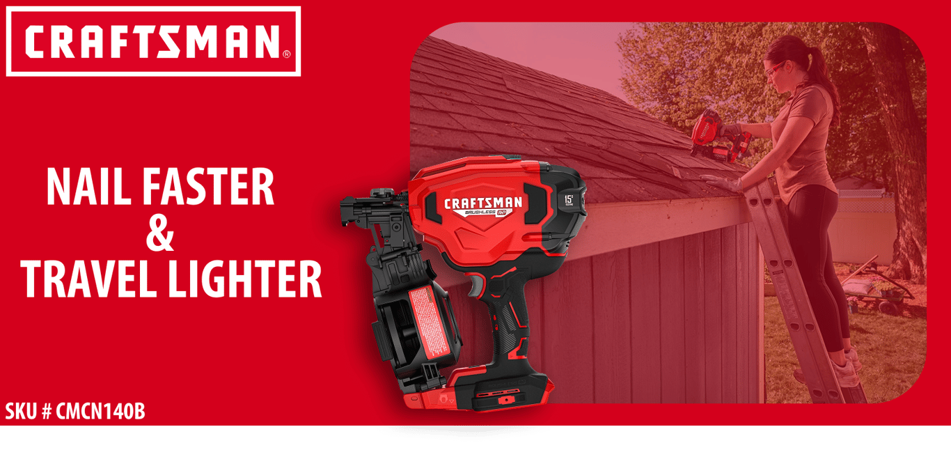 Leave the Air Hose in the Truck: Introducing the New CRAFTSMAN V20 Cordless Roofing Nailer