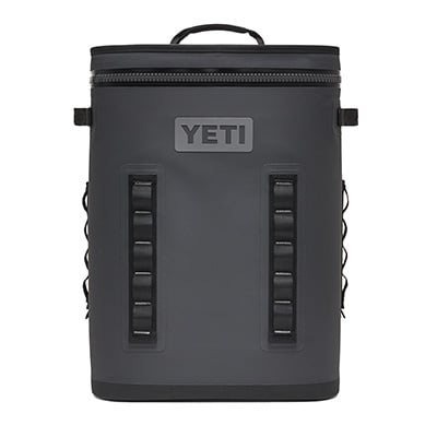 Yeti brand soft sided backpack cooler.