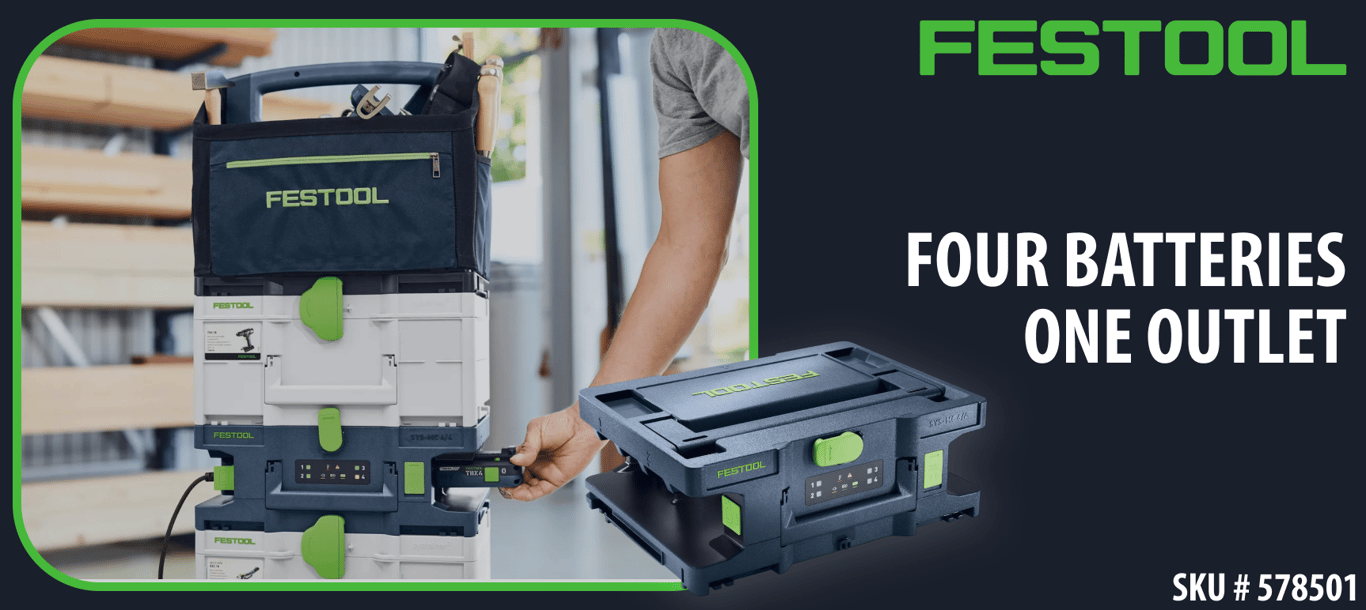 Festool SYS-MC 6/4 Rapid Charger: Four Batteries, One Outlet