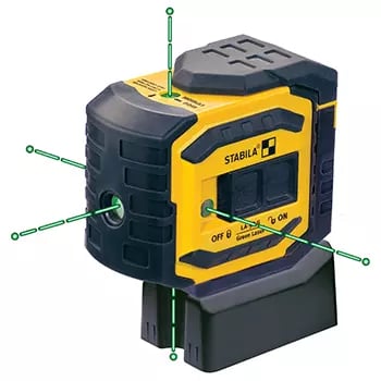 Stabila Green 5 Point Laser Level Tool Set