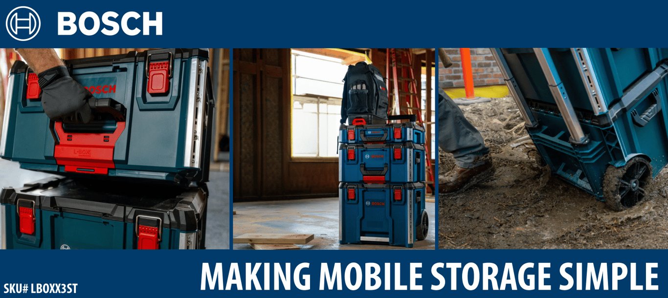 Bosch L-BOXX Contractor 3-Stack Makes Mobile Tool Storage Simple