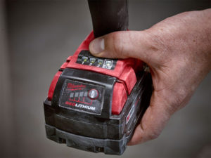 Milwaukee battery on a tool