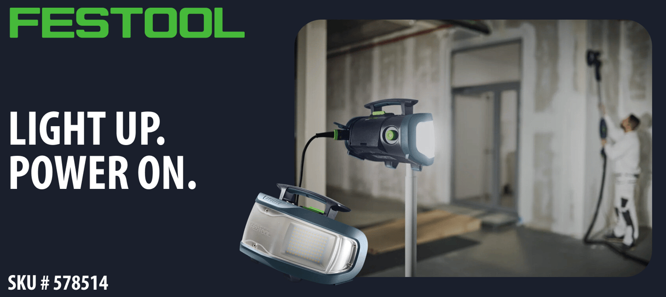 Festool SYSLITE DUO-H Hybrid LED Work Light: 10,000 Lumens Without the Shadows