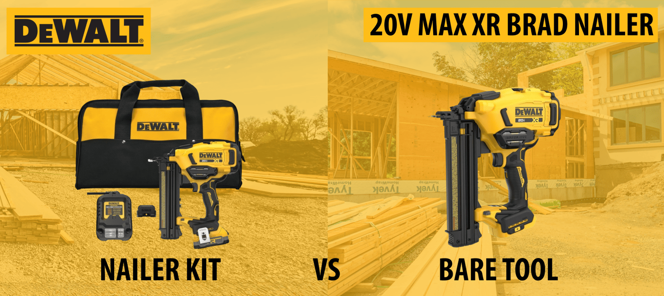 DEWALT 20V MAX XR 18-Gauge Brad Nailer: Bare Tool vs. Kit