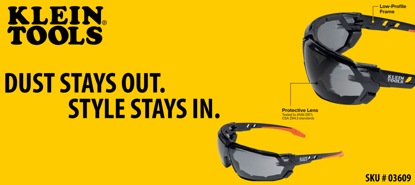 Keep the Dust Out: Klein Tools Low-Profile Gasket Safety Glasses