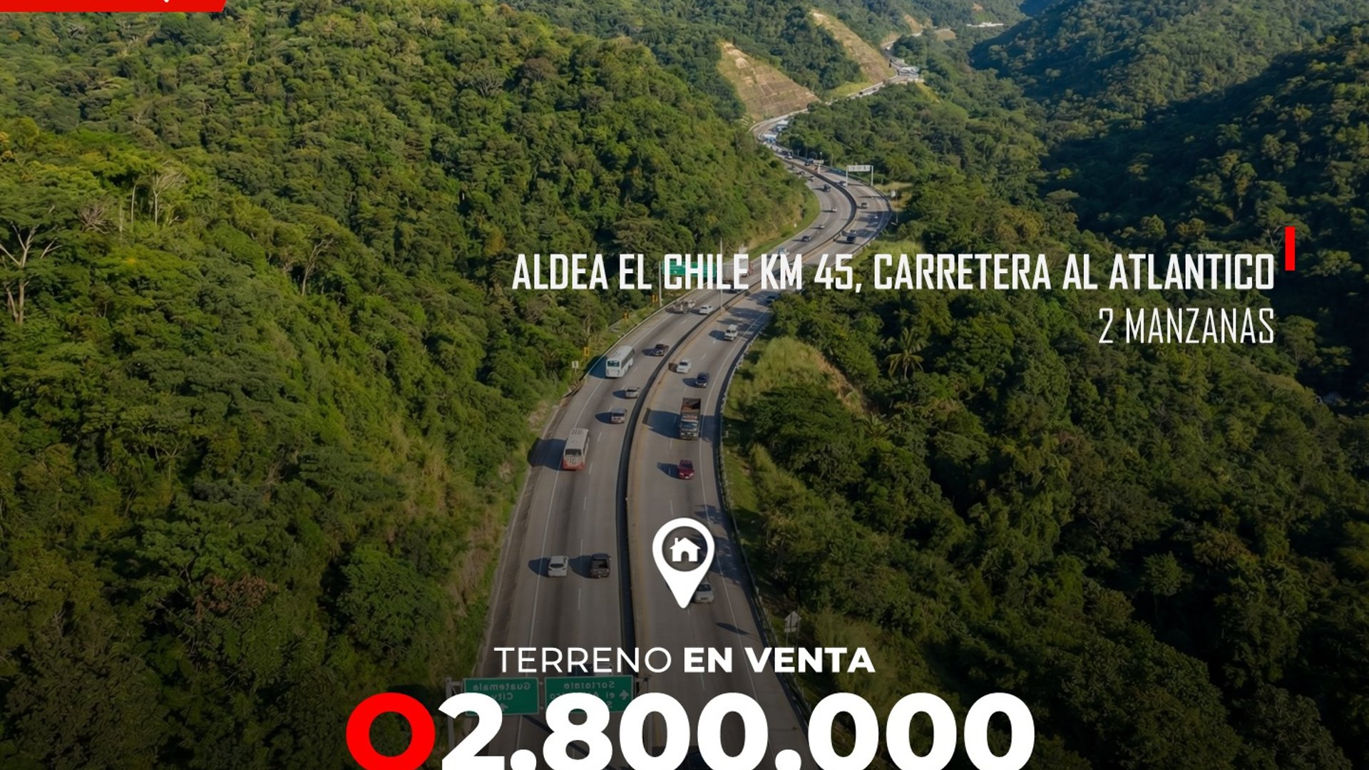 Terreno en Venta - Renta en Aldea El Chile, KM 45 CA-9 Norte