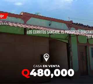 Casa en venta Los Cerritos Sansare el Progreso Guastatoya 