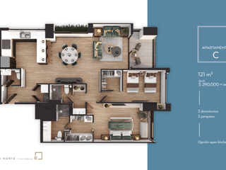 Elemento Plaza Berlin – Torre Norte Zona 13 | Apartamentos nuevos de 2,3 y 4 habitaciones - 2