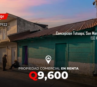 Propiedad comercial en renta en Concepcion Tutuapa, San Marcos