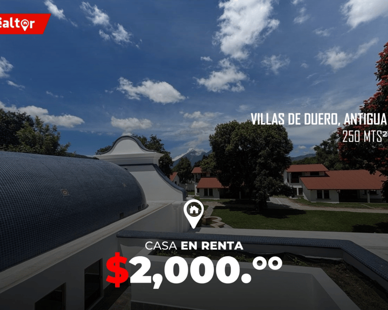 Casa en Renta en Villas de Duero, San Pedro Alto, Antigua Guatemala