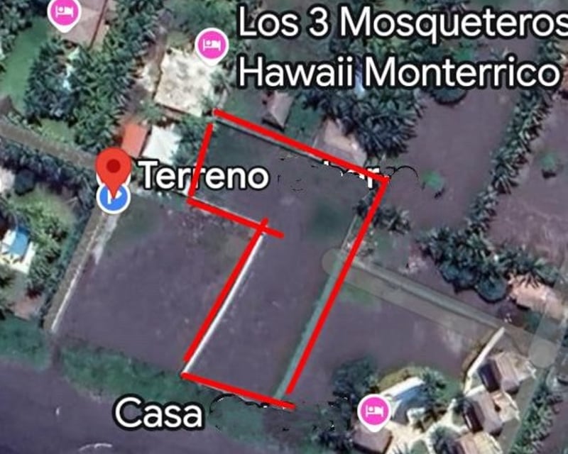 Land for Sale in Monterrico, Guatemala | 1719.57 sqm | Flat Terrain