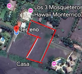 Land for Sale in Monterrico, Guatemala | 1719.57 sqm | Flat Terrain